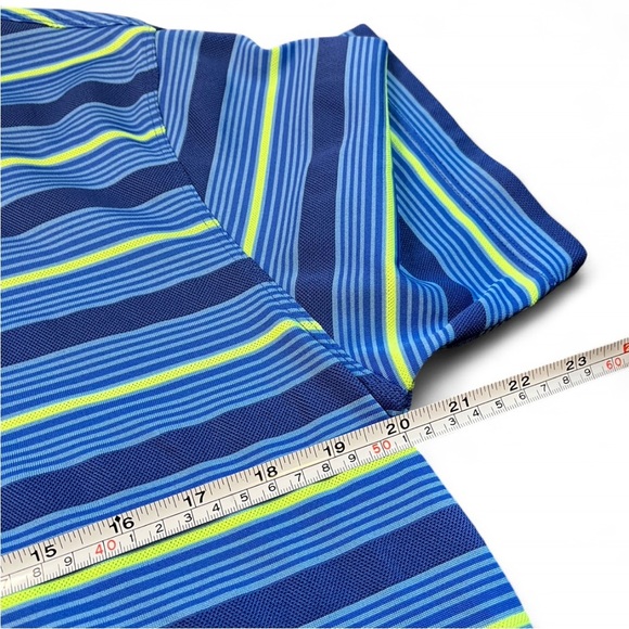 Nike Golf Blue and Yellow Striped Polo collard Shirt size medium - Picture 7 of 9